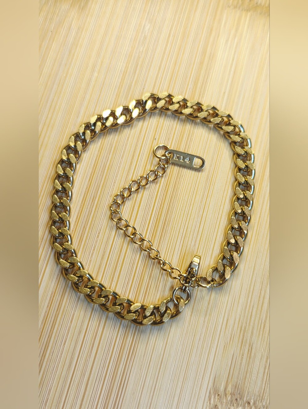 Gold Plated Chain Bracelet - K14 Tag Classic Cuban Link Chain Unisex